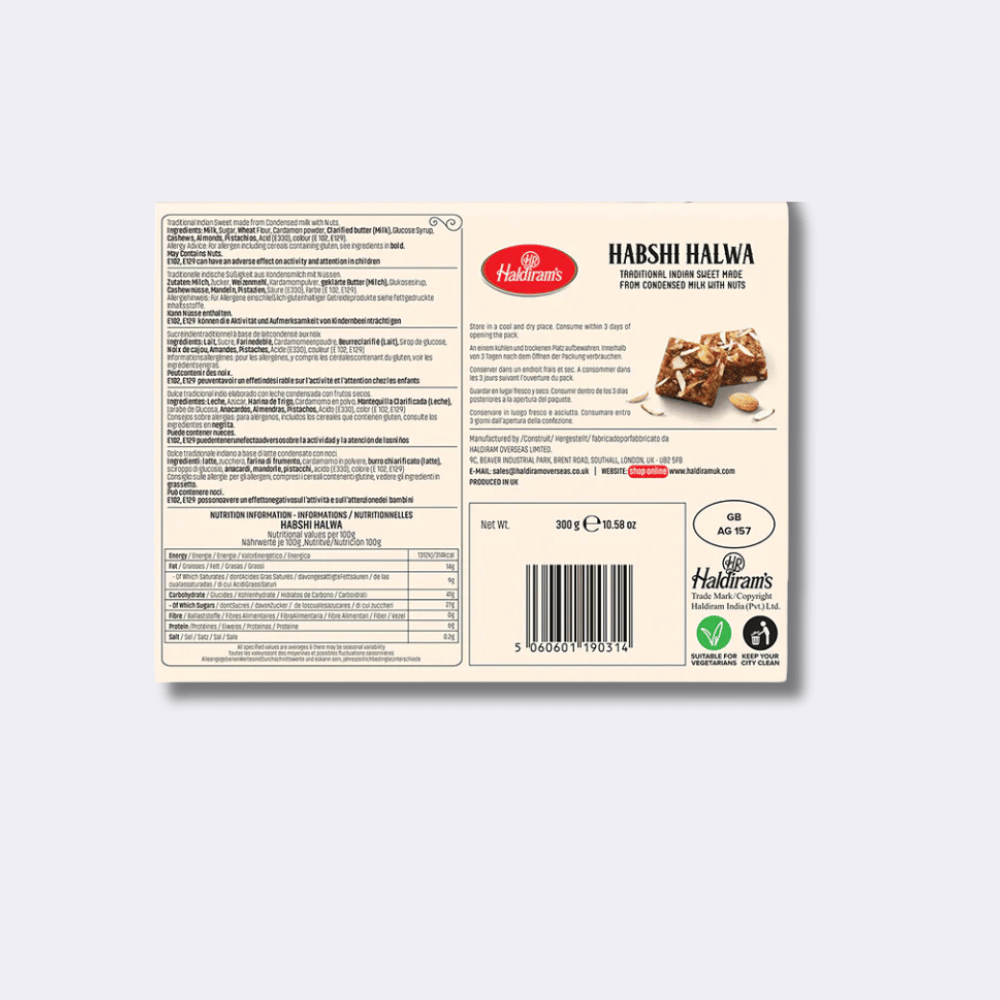 Brief Description of Haldiram's Habshi Halwa: Rich, traditional Indian sweet.