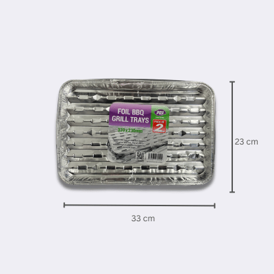 PPS Foil BBQ Grill Trays with dimensions