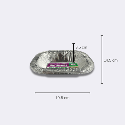 PPS Rectangular Foil Pie Dishes dimensions