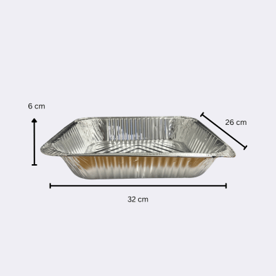 Aluminium Foil Roaster Medium 32x26 with dimensions