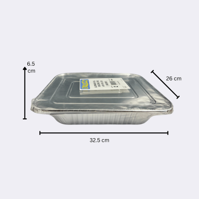 Aluminium Foil Roasting Tins with Foil Lids Medium 32x26 dimensions