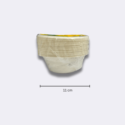 Bioware 240ml Compostable Bowls 25 Pcs with dimensions