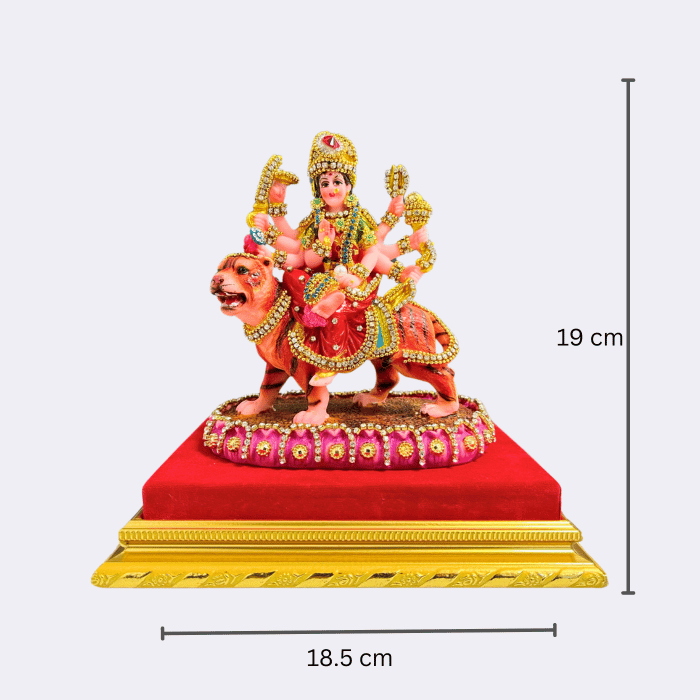 Decorative Durga Mata Statue 7.5 with dimensions
