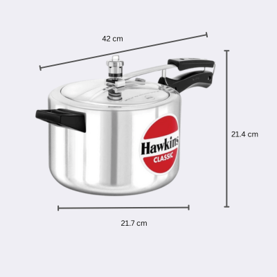 Hawkins 5 Litre Aluminium Pressure cooker Classic