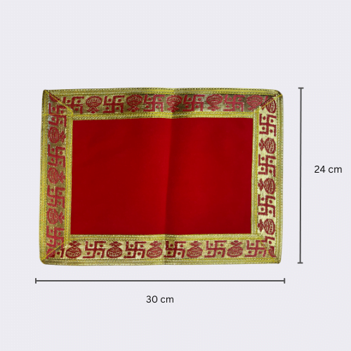Red Pooja Rectangle Asan 10
