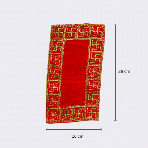 Red Pooja Rectangle Asan 14