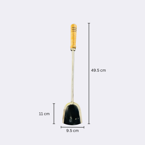 Stainless Steel Chinese Turner Palta With Wooden Handle 20