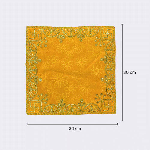 Yellow Pooja Rectangle Asan 15