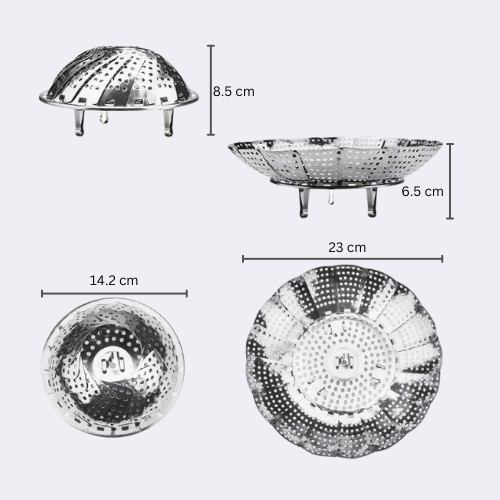 Apollo Stainless Steel Adjustable FoldingSteamer Basket 23cm