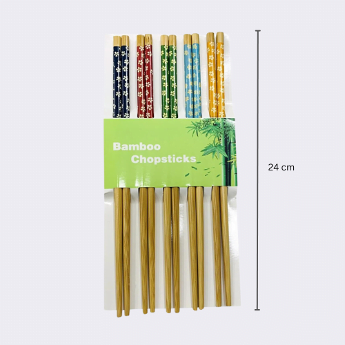 Bamboo Chopsticks Long Assorted Colours Pack Of 5