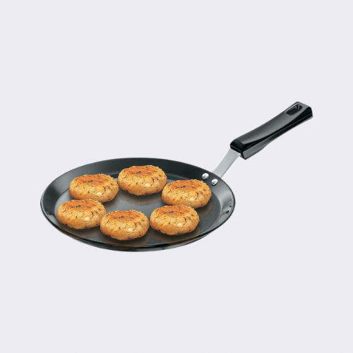 Futura Hard Anodised Flat TavaRotiChapati Tawa 26cm 4.88mm With Plastic Handle