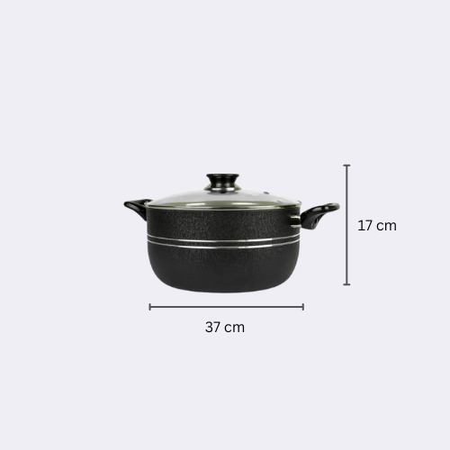 Klassic Non Stick Induction Based Casserole Cooking Pot with Glass Lid 22Cm