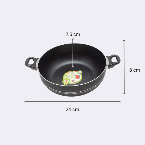 Klassic Round Wok Karahi Short Handle 24cm