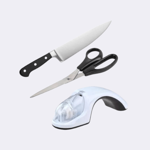 Safety knife sharpener ceramic wheels magnetic base