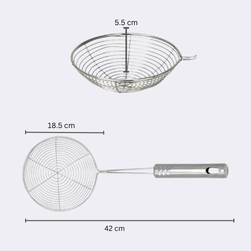 Stainless Steel Spider Skimmer Mesh Strainer Ladle Frying Spoon 16