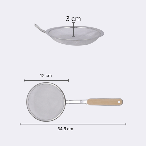 Stainless Steel Straining Mesh Strainer Soup Ladle Skimmer Spoon 13.5
