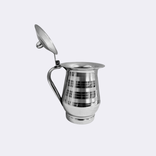 Stainless Steel Water Jug With Attached Lid 20 cm