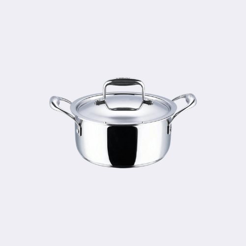 Vinod Platinum Triply Stainless Steel Saucepot With Lid (Induction Friendly)