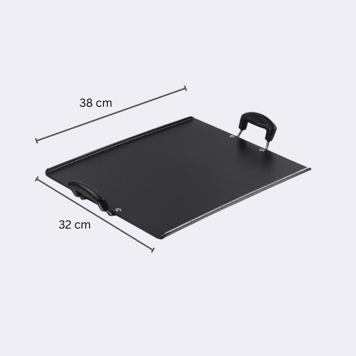 Vinod Zest Square Pathri Tawa, Non Stick, Blue and Black