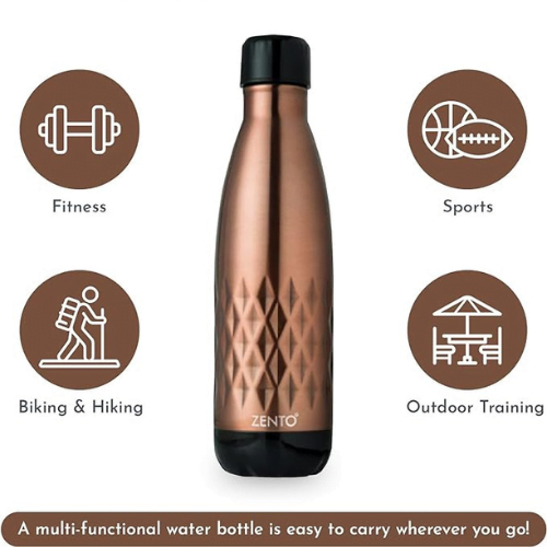 Zento Stainless Steel Insulated Vacuum Water BottleFlask 500ml
