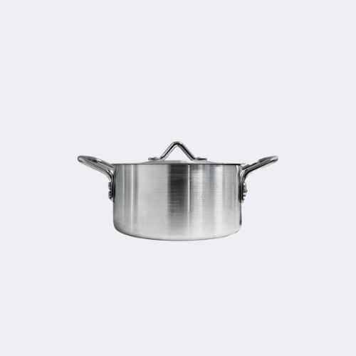 Klassic Assorted Size High Guage Casserole Metallic Silver 24cm 6 Litre