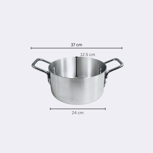 Klassic Assorted Size High Guage Casserole Metallic Silver 24cm 6 Litre