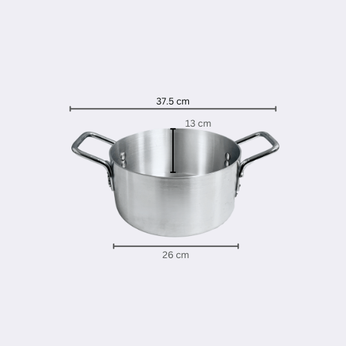 Klassic Assorted Size High Guage Casserole Metallic Silver 8 Litre